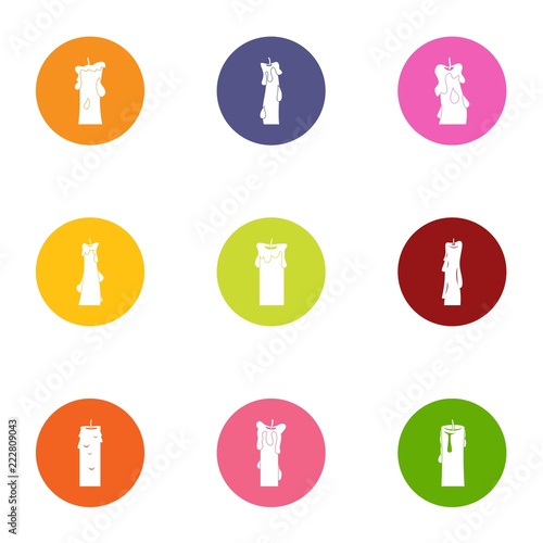Flare icons set. Flat set of 9 flare vector icons for web isolated on white background