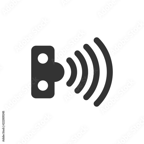 Motion sensor icon in flat style. Sensor waves vector illustration on white isolated background. Security connection business concept.