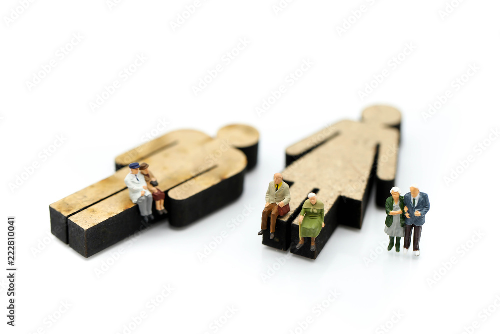 Miniature people : Old people with sigh of human using for concept of Older Peoples Day. Miniature people : Old people with sigh of human using for concept of Older Peoples Day.