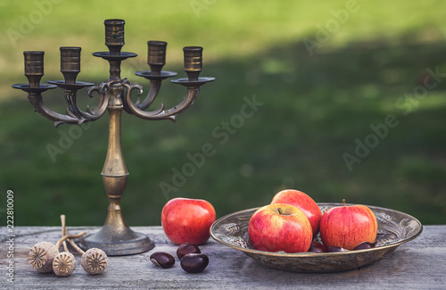 King of the Pippins Apples - Apples on a plate  photo