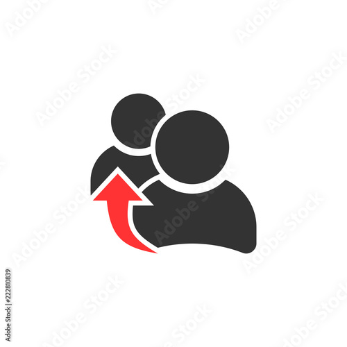 People referral icon in flat style. Business communication vector illustration on white isolated background. Reference teamwork business concept.
