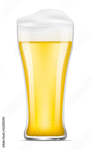 Glass of beer icon. Realistic illustration of glass of beer vector icon for web design isolated on white background