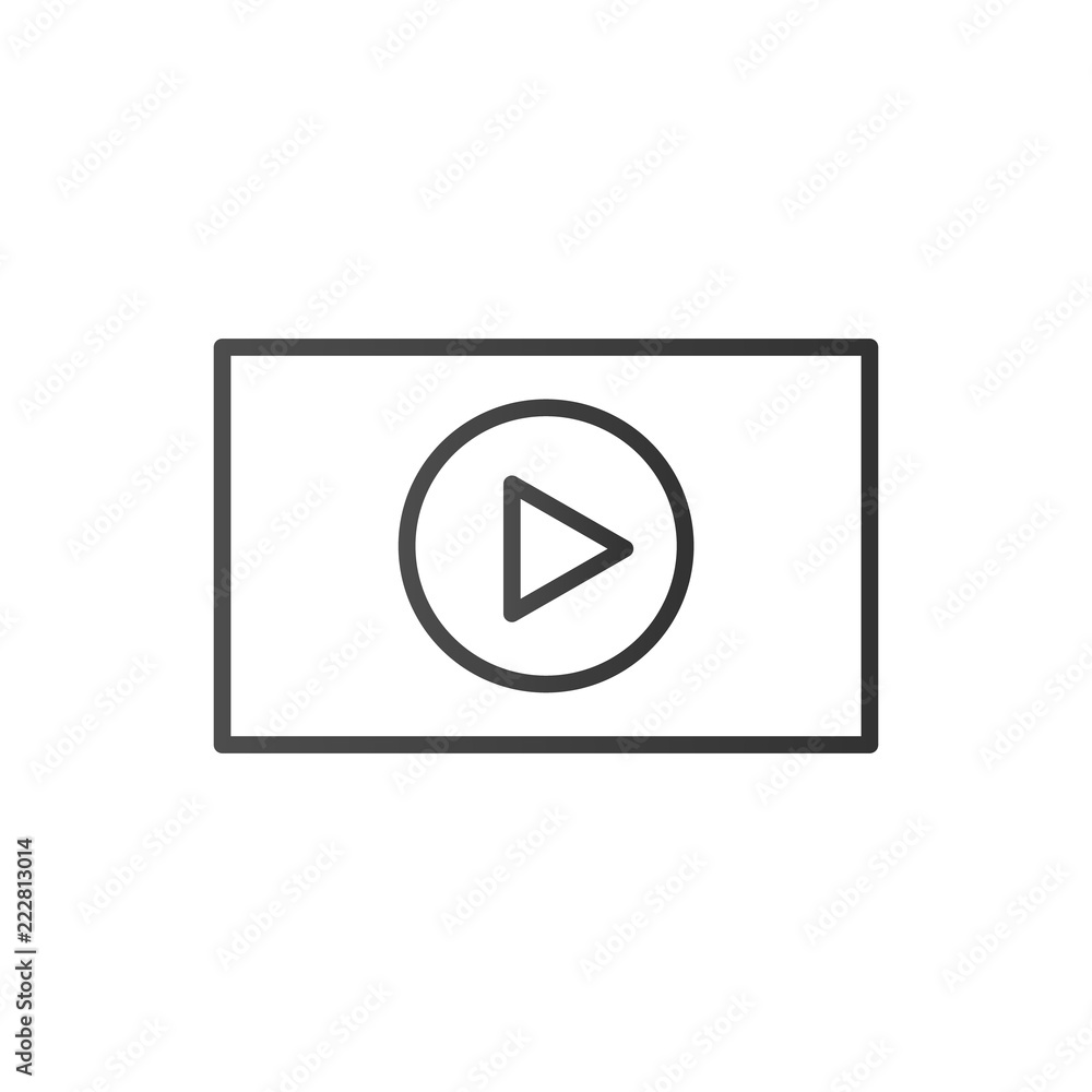 thin line video player interface. concept of e-commerce, podcast, status bar, seo, learning, conference, ui, promotion. linear style trend modern logo design vector illustration on white background. thin line video player interface. concept of e-commerce, podcast, status bar, seo, learning, conference, ui, promotion. linear style trend modern logo design vector illustration on white background.