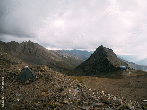 tent on the stones of the mountain of austria © dmytrobandak