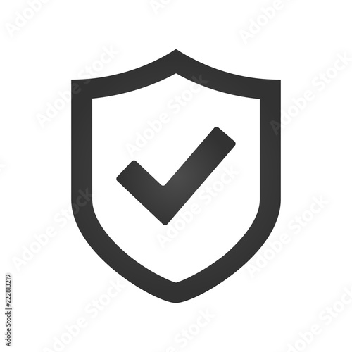 Shield check mark logo icon design template, vector illustration. photo