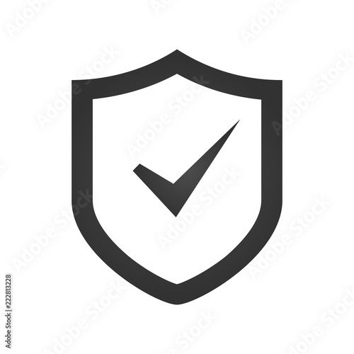Shield check mark logo icon design template, vector illustration.