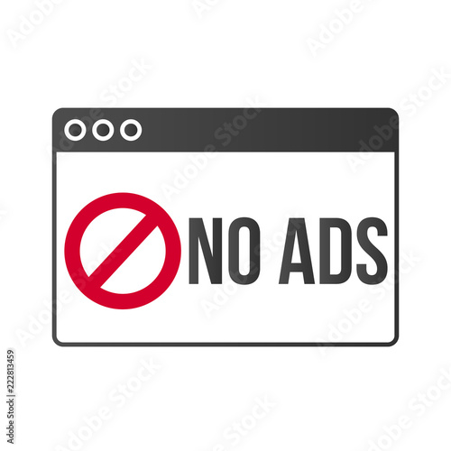Ad block popup banner lock concept vector.