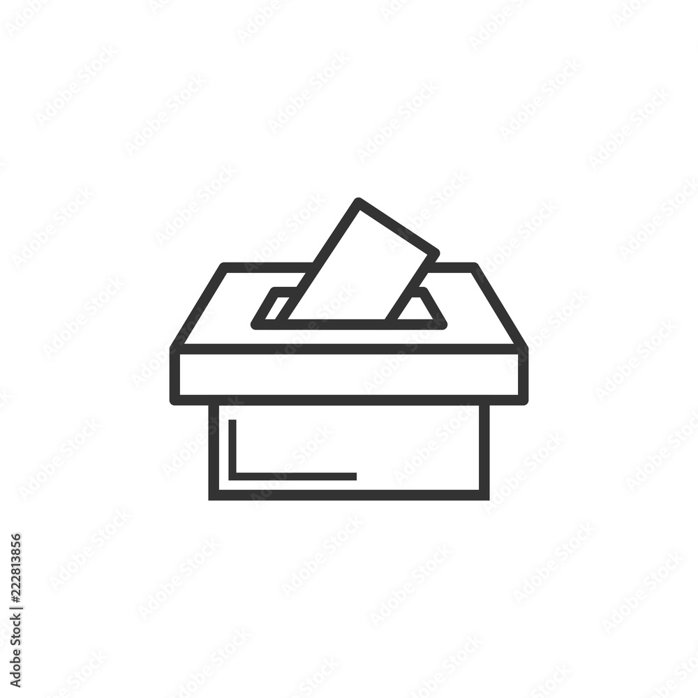 Election voter box icon in flat style. Ballot suggestion vector illustration on white isolated background. Election vote business concept. Election voter box icon in flat style. Ballot suggestion vector illustration on white isolated background. Election vote business concept.