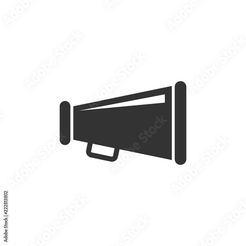 Megaphone speaker icon in flat style. Bullhorn audio announcement vector illustration on white isolated background. Megaphone broadcasting business concept.