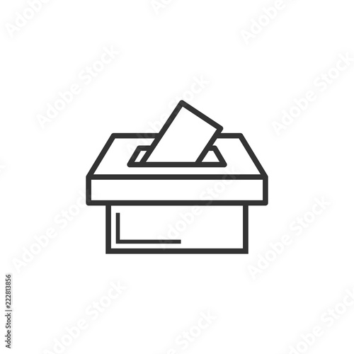 Election voter box icon in flat style. Ballot suggestion vector illustration on white isolated background. Election vote business concept.