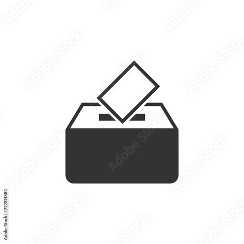 Election voter box icon in flat style. Ballot suggestion vector illustration on white isolated background. Election vote business concept.