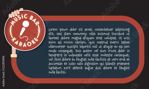 A text frame for your text with inscription music bar, karaoke