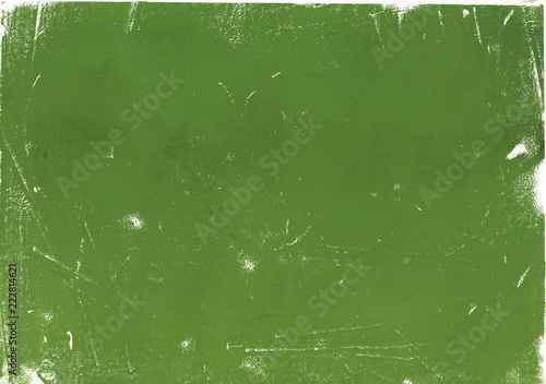 Green distressed textured hand printed background