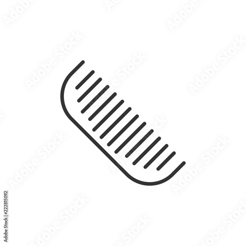 Hair brush icon in flat style. Comb accessory vector illustration on white isolated background. Hairbrush business concept.