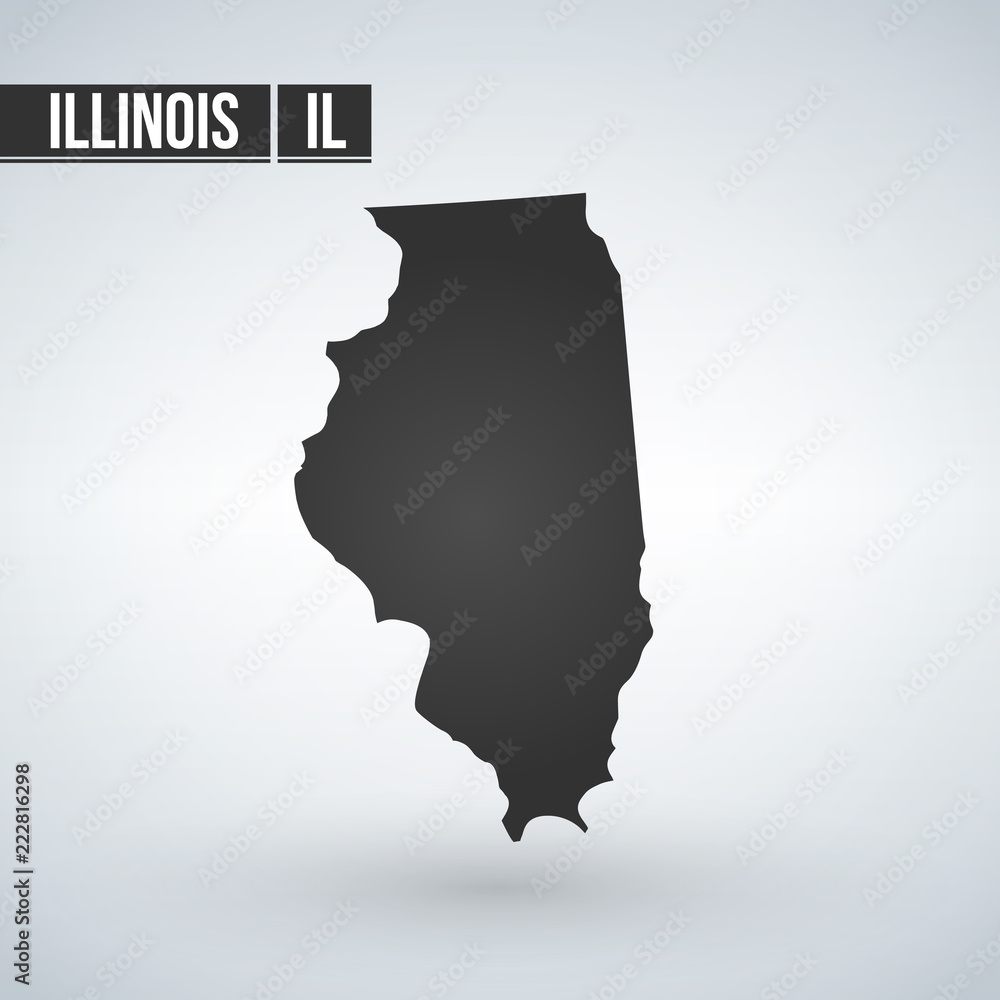 map of the U.S. state of Illinois. vector illustration.