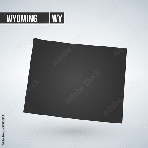 Wyoming outline map black U...