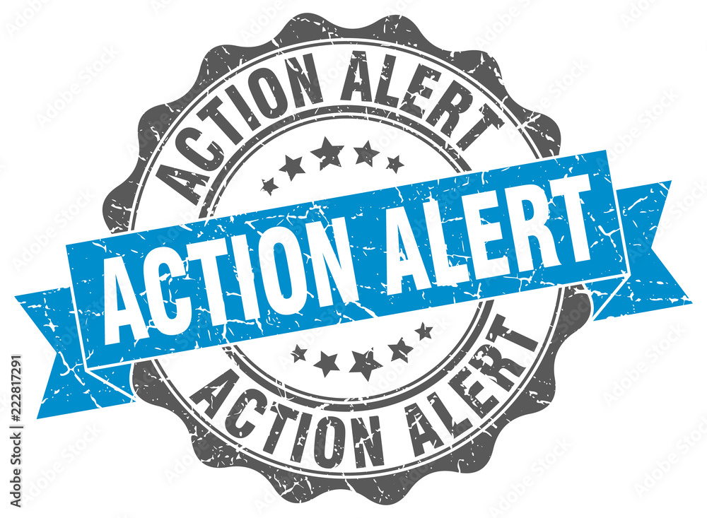 Obraz premium action alert stamp. sign. seal