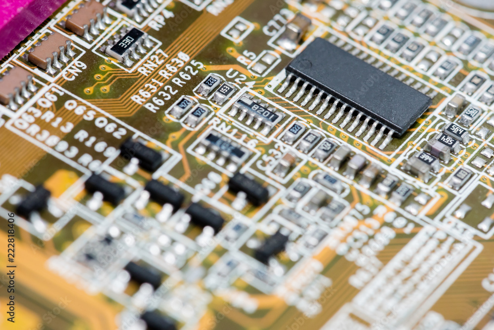 Abstract,Close up of Mainboard Electronic computer ,Technology background.