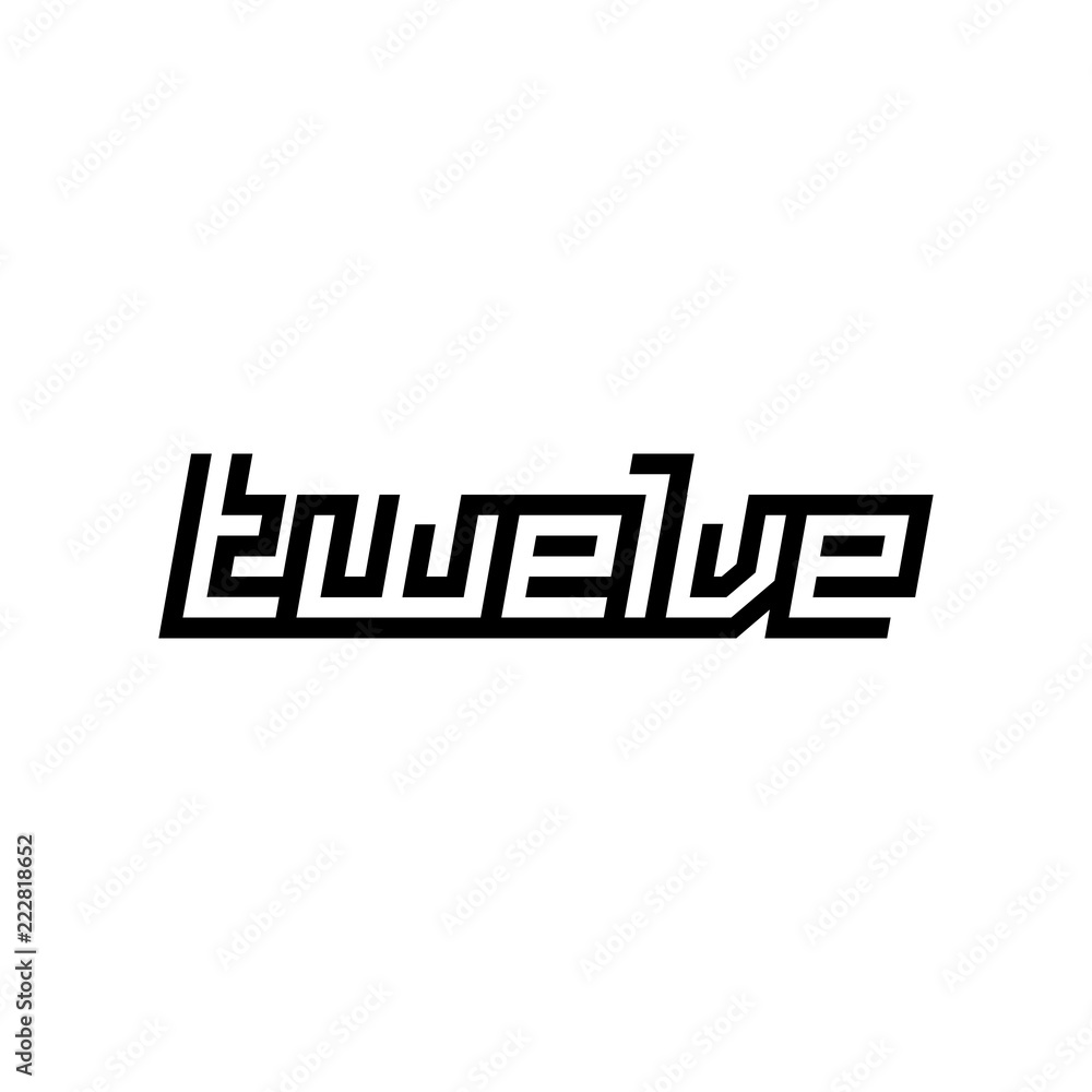 custom modern number twelve symbol custom modern number twelve symbol