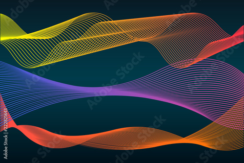 Vector illustration of colorful sound wave line.