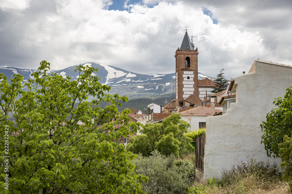 a view of Jerez del Marquesado town and Sierra Nevada, province of Granada, Andalusia, Spain