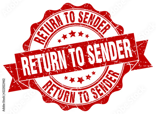 return to sender stamp. sign. seal