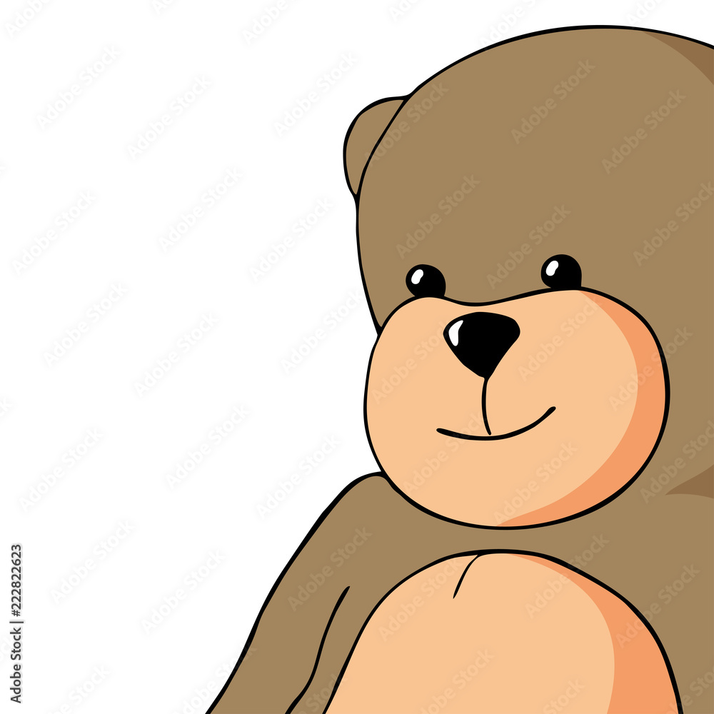 Naklejka premium happy teddy bear draw