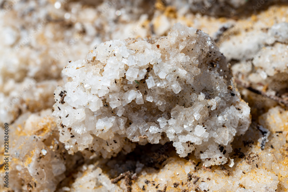 Close up of salt crystal block located at the Dead Sea Close up of salt crystal block located at the Dead Sea