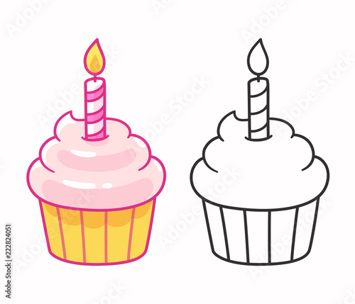 Cupcake with birthday candle