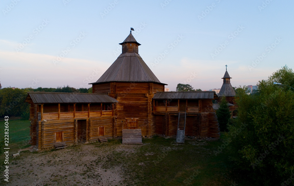 Moss tower in the museum of wooden architecture in Kolomenskoye. Moss tower in the museum of wooden architecture in Kolomenskoye.