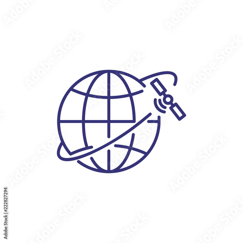 GPS navigation line icon. Satellite, mobile navigation, space. Navigation concept. Vector illustration can be used for topics like cosmonautics, technology, travel