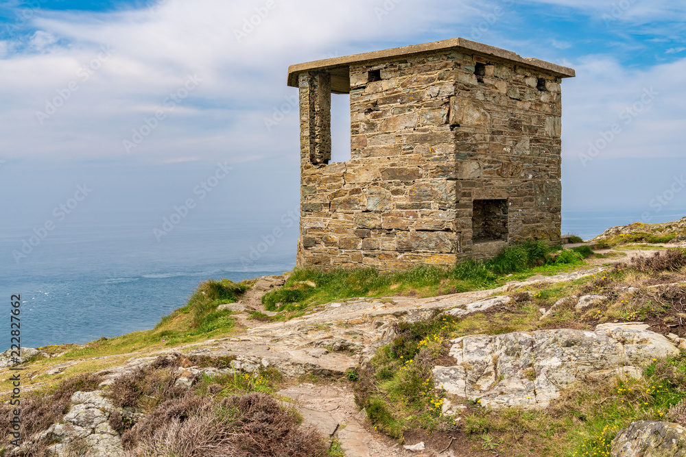Old Coast Guard hut near South Stack Lighthouse, Anglesey, Gwynedd, Wales, UK