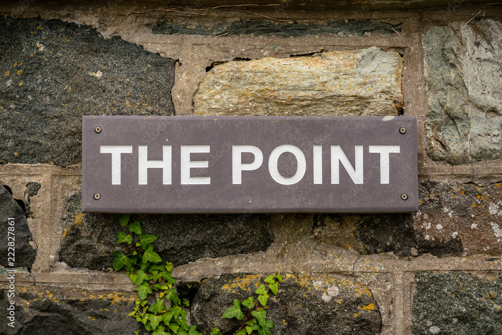 Sign: The Point, seen in Borthwen near Rhoscolyn, Anglesey, Gwynedd, Wales, UK