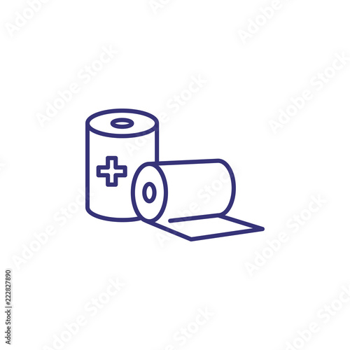 Sterile gauze line icon. First aid, bandage, injury. Medicine concept. Vector illustration can be used for topics like healthcare, medical care, pharmacy