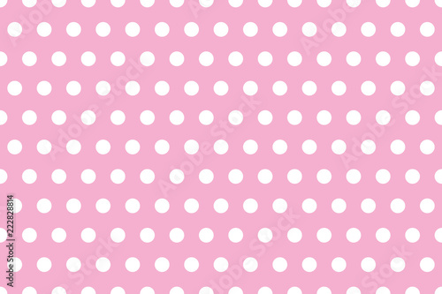 seamless background of white polka dots on pink