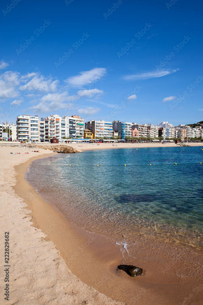 Beach and Sea in Blanes Town in Spain