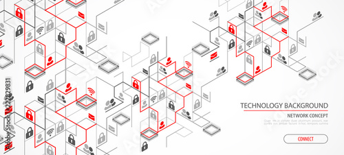 Network Concept. Isometric theme for your business.