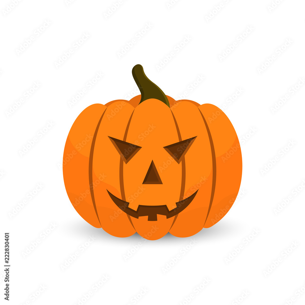 Halloween Cartoon Meme Pumpkin Scary Face Stock Vector (Royalty