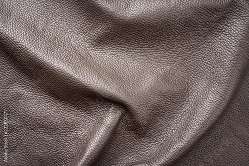 Brown artificial leather vintage wavy as background wallpaper with copy space