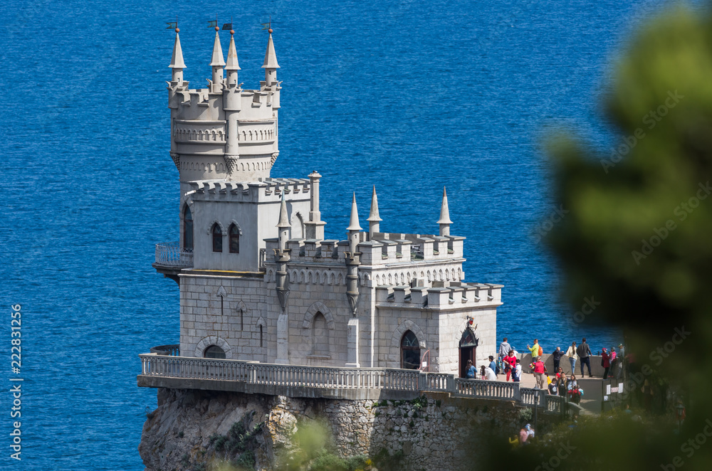 The swallow's nest castle. Old architecture. Yalta, Crimea peninsula