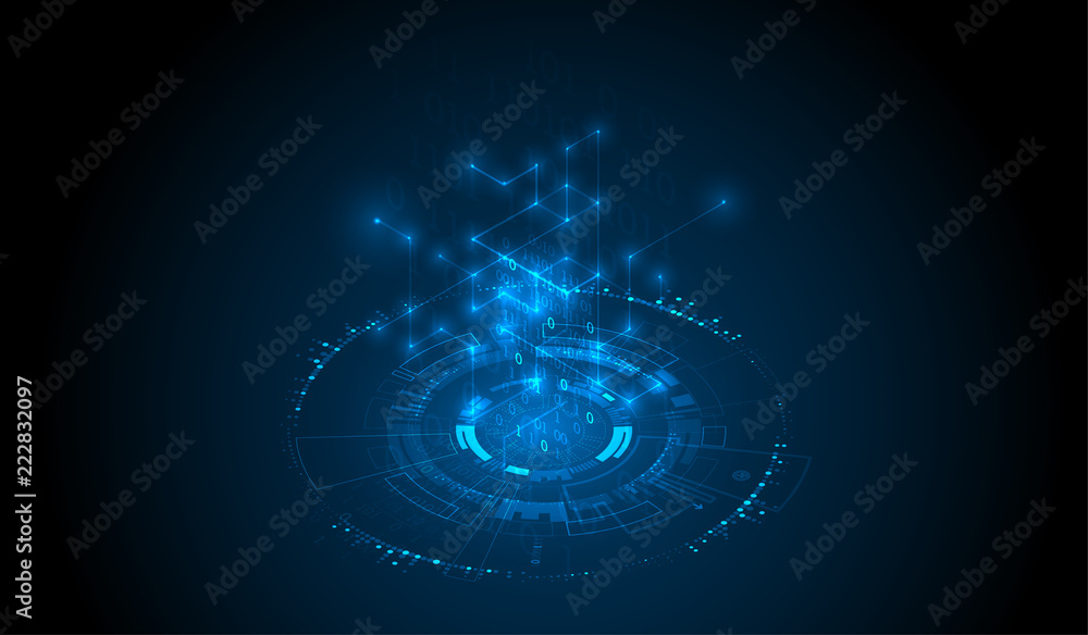 Fototapeta premium Abstract circle technology concept. Circuit board, high computer color background.