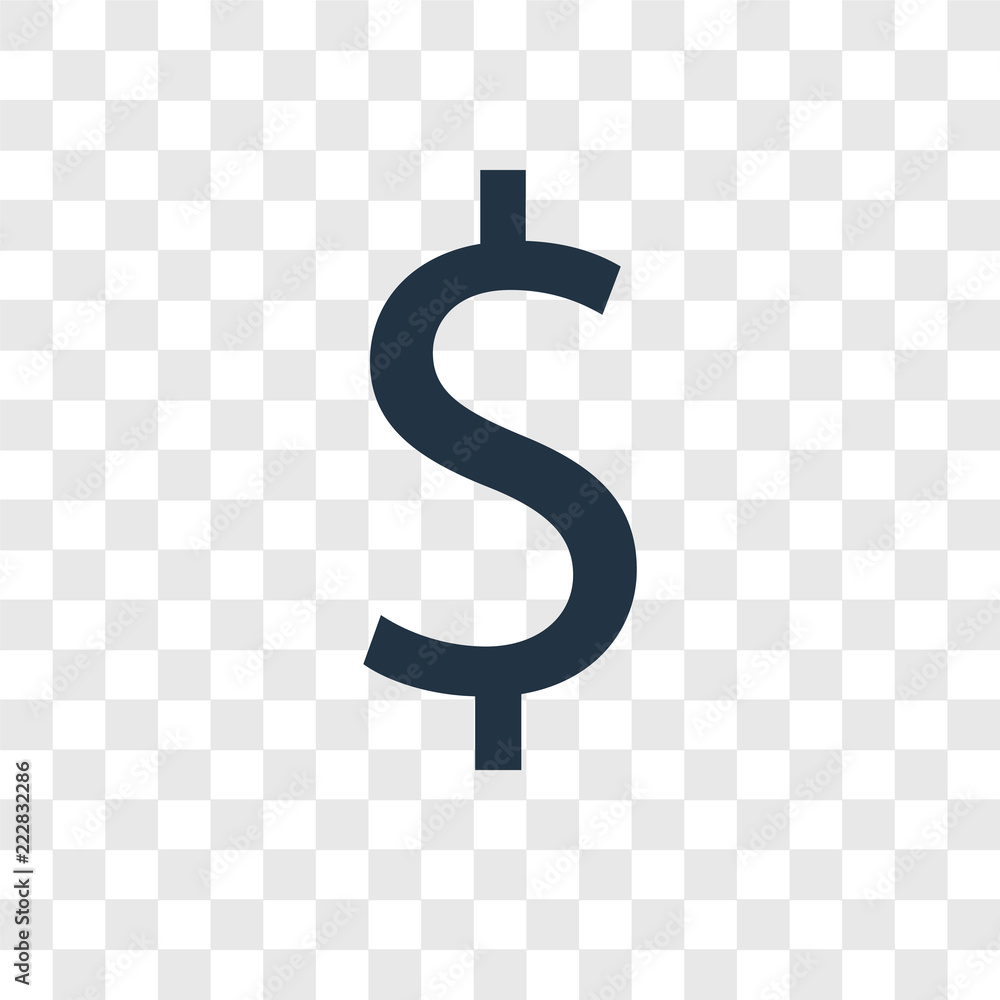 Foto Dollar vector icon isolated on transparent background, Dollar logo design