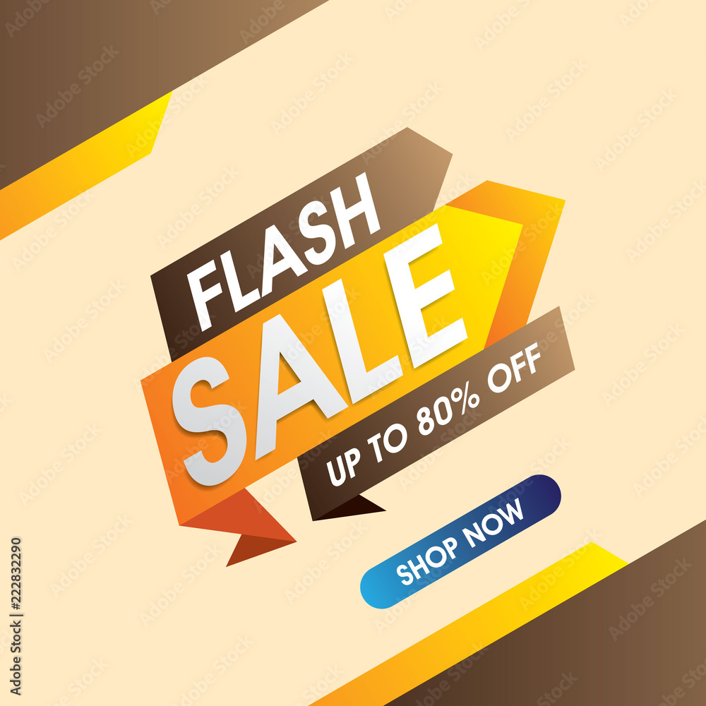 Flash sale banner. Sale and discount vector Flash sale banner. Sale and discount vector