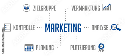 Marketing Infografik Blau