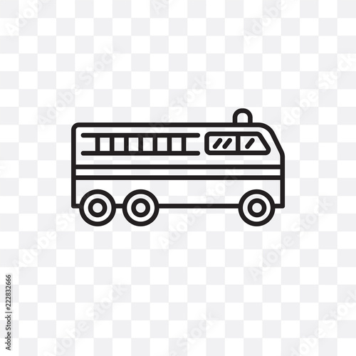 fire truck icon isolated on transparent background. Simple and editable fire truck icons. Modern icon vector illustration.