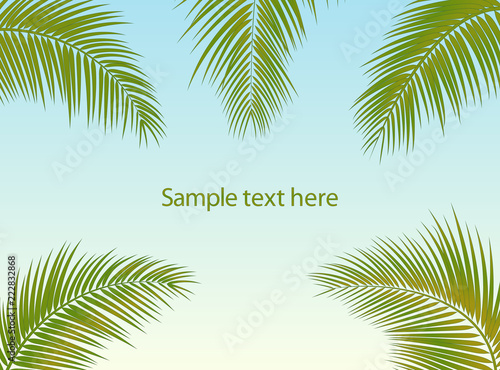 Background palm leaves. Vector