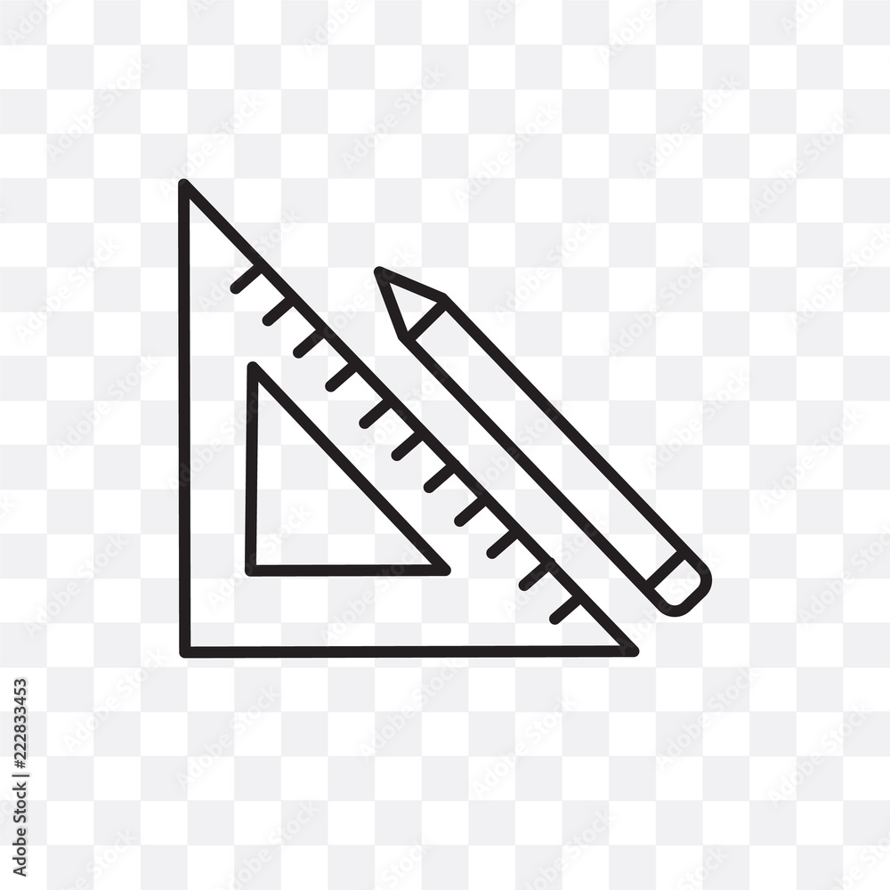 protractor icon isolated on transparent background. Simple and editable protractor icons. Modern