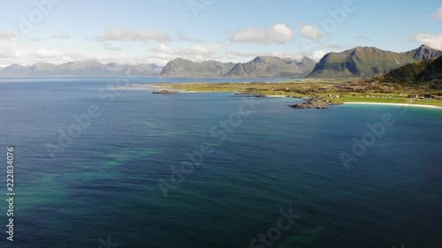 Wallpaper Mural Coast of Gimsoya island in summertime. Sea with mountains. Nordland county, Lofoten archipelago Norway. Tourist attraction Torontodigital.ca