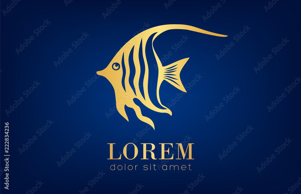 Obraz premium Exotic fish logo vector. Angel fish vector design.