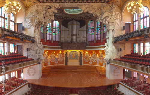 Hall at Palau de la musica catalana, Barcelona, Spain, 2014